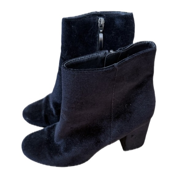 Limelight Monique Black Velvet Heeled Booties Heels Shoes Women's 8 - Picture 1 of 7